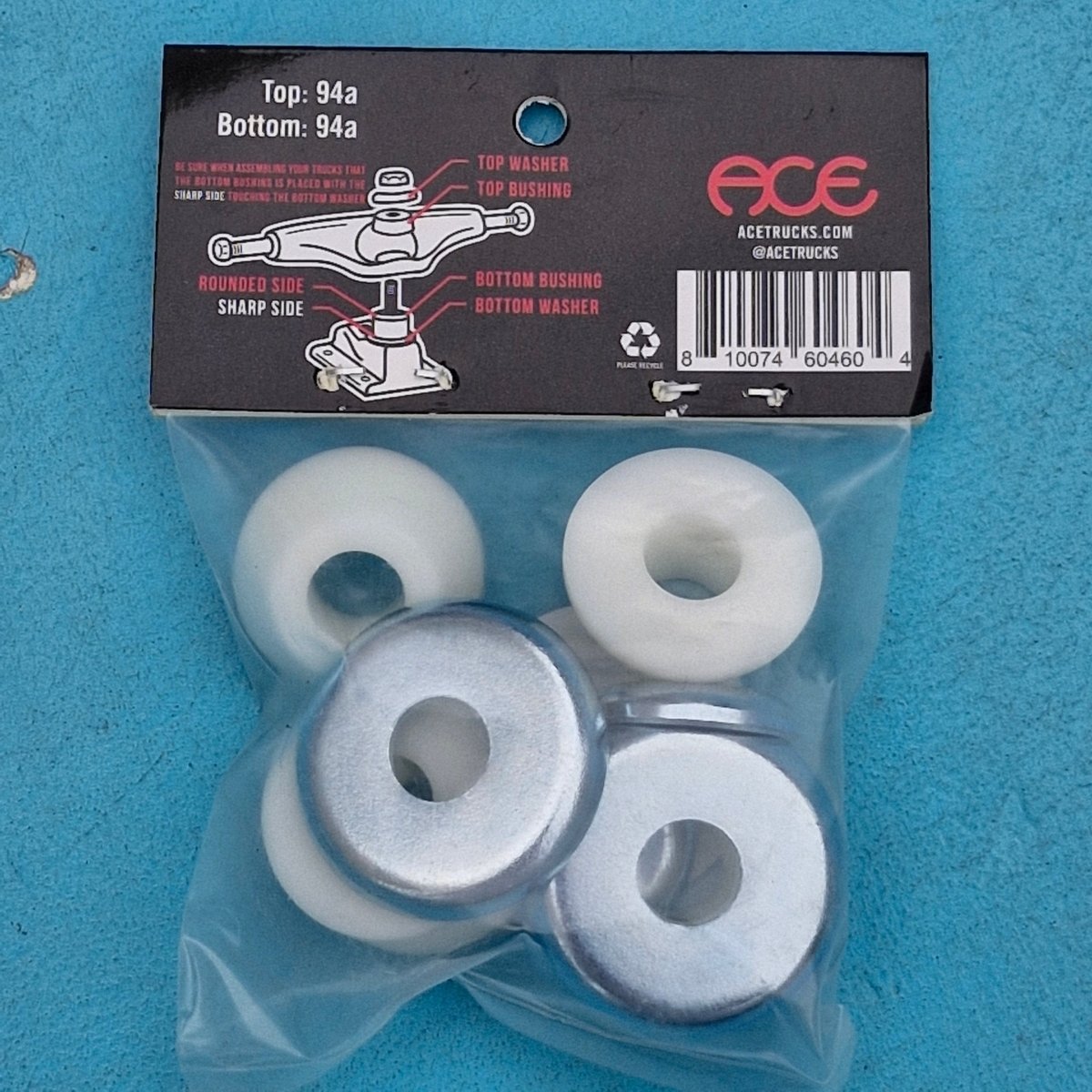 ACE Bushings Hard 94A white - Skateboard - Kleinteile - Rollbrett Mission