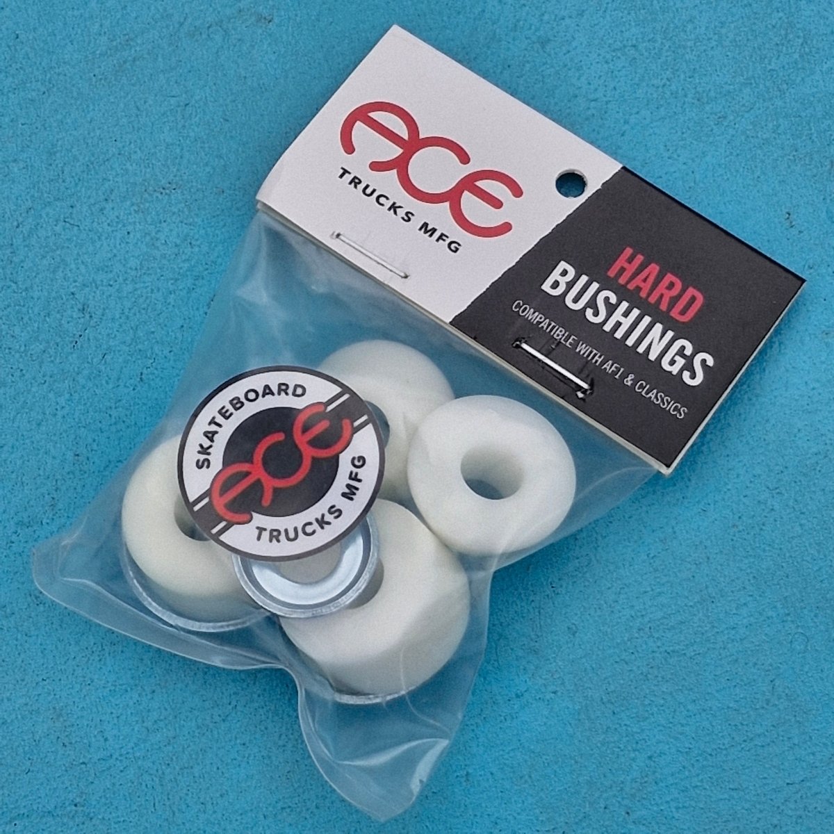 ACE Bushings Hard 94A white - Skateboard - Kleinteile - Rollbrett Mission