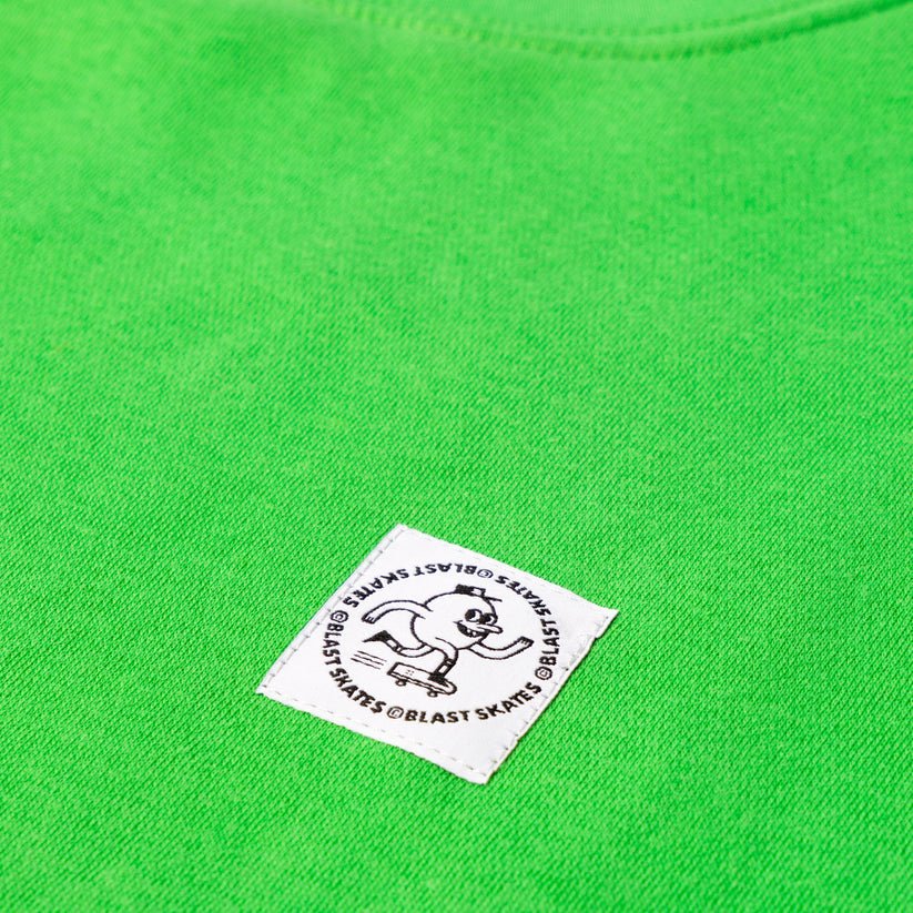 Blast Skates Crew Neck Sweatshirt Round Logo lime green - Shirts & Tops - Rollbrett Mission