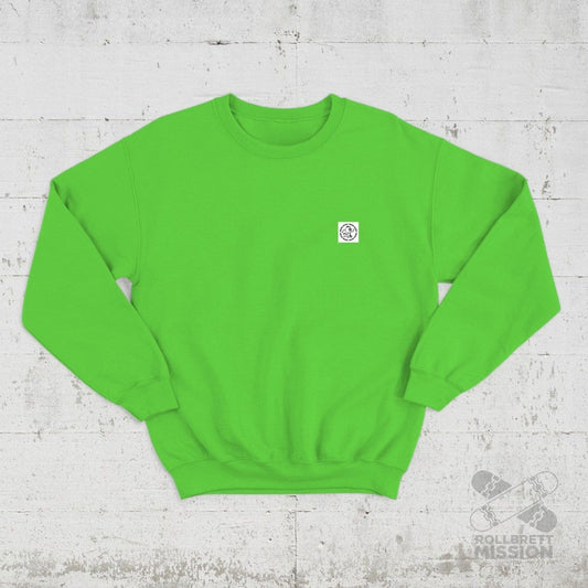 Blast Skates Crew Neck Sweatshirt Round Logo lime green - Shirts & Tops - Rollbrett Mission