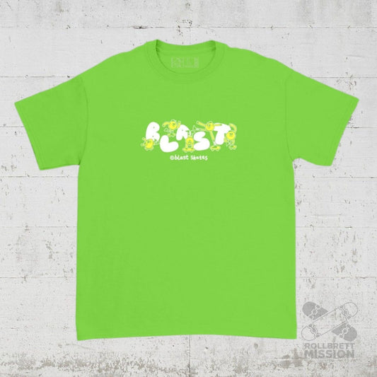 Blast Skates Kids T-Shirt Bubbletrix lime green - Rollbrett Mission