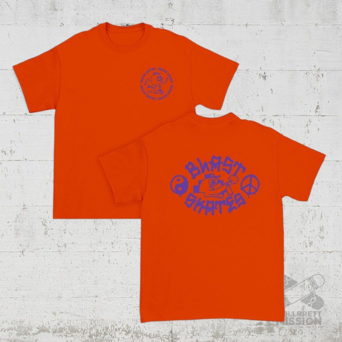 Blast Skates Kids T-Shirt Tagger orange - Rollbrett Mission