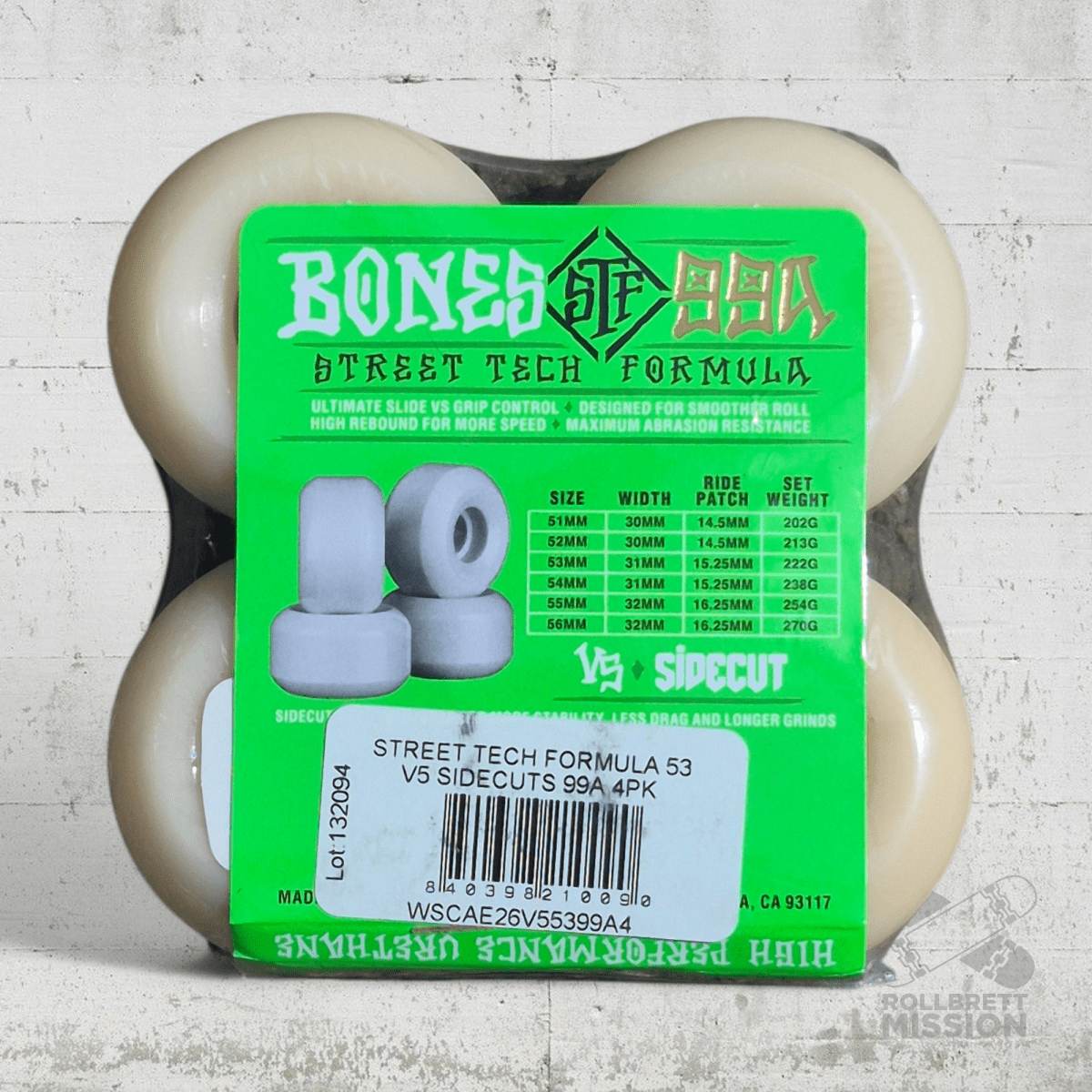 Bones STF V5 Sidecut Annuals 99A Wheels - Skateboard - Rollen - Rollbrett Mission