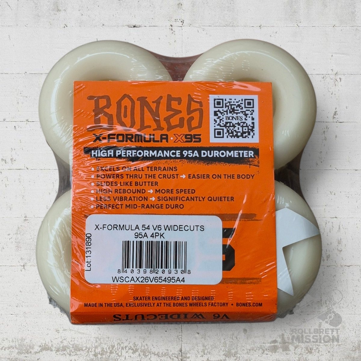 Bones X - Formula 95A 54mm V6 Widecut Annuals Wheels - Skateboard - Rollen - Rollbrett Mission
