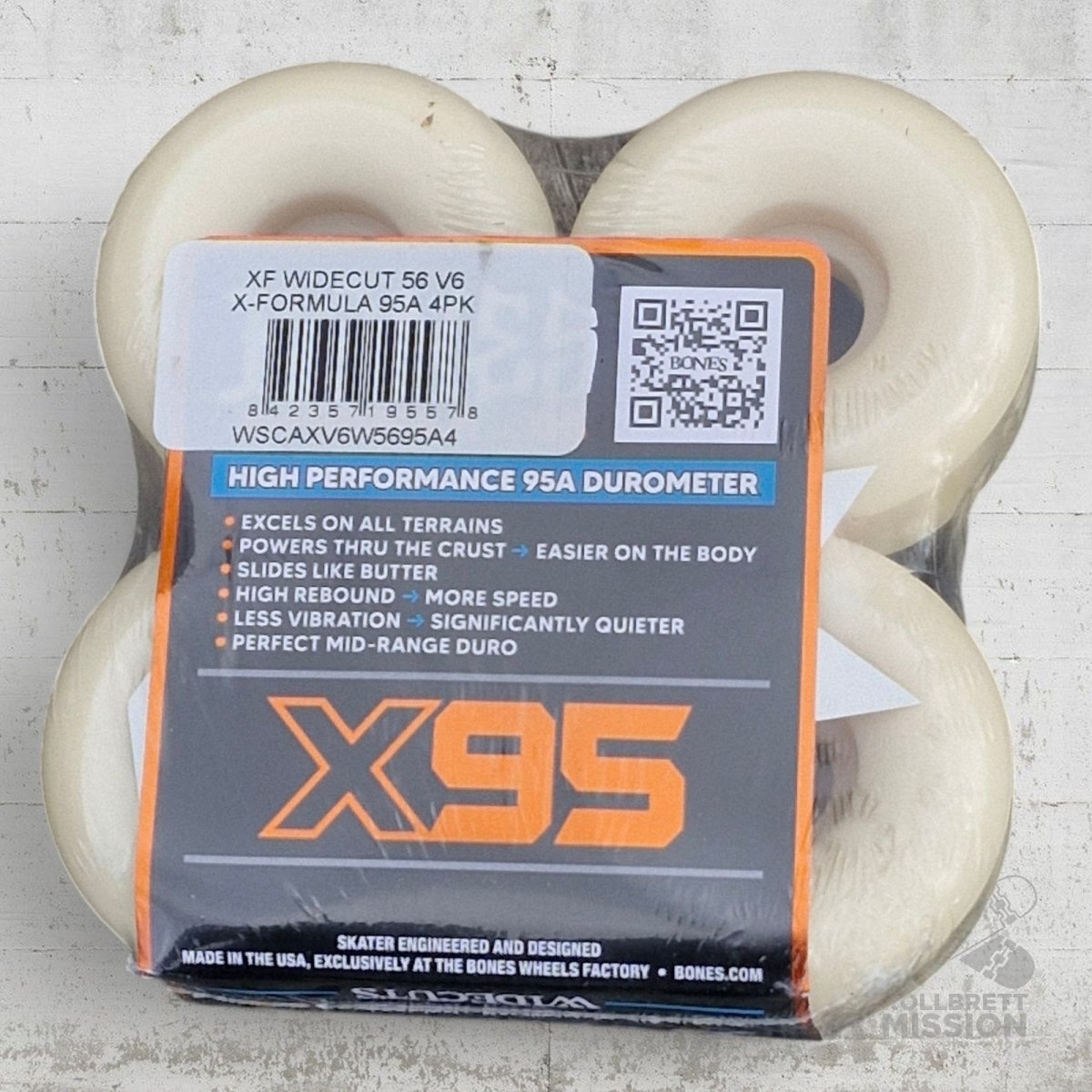 Bones X - Formula 95A 56mm V6 Widecut Wheels - Skateboard - Rollen - Rollbrett Mission