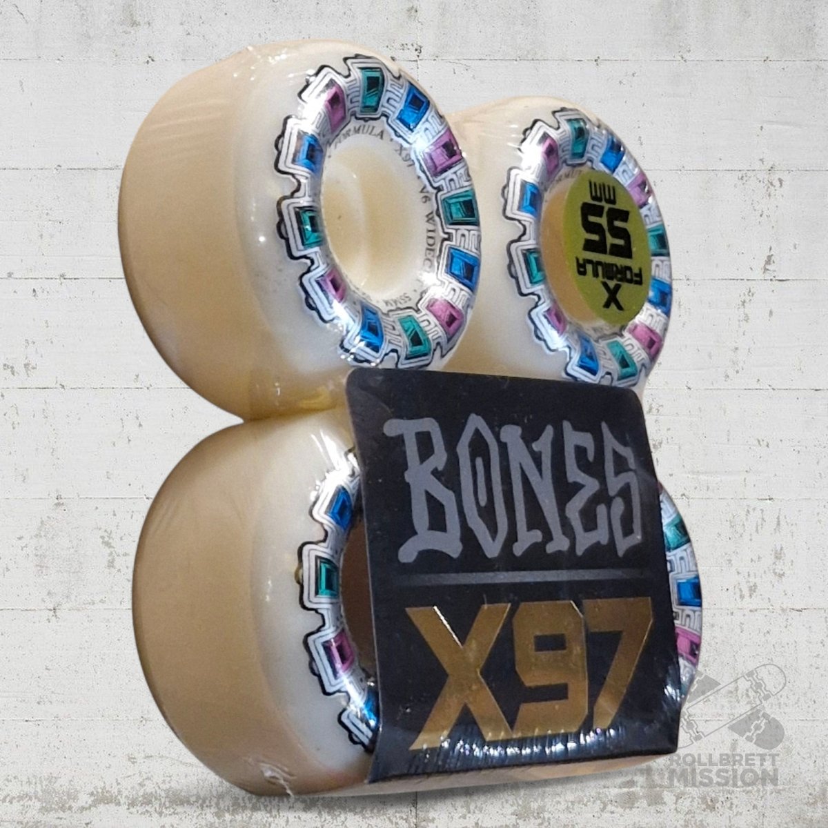 Bones X - Formula 97A 55mm Dial Of Destiny V6 Wide Cut Wheels - Skateboard - Rollen - Rollbrett Mission