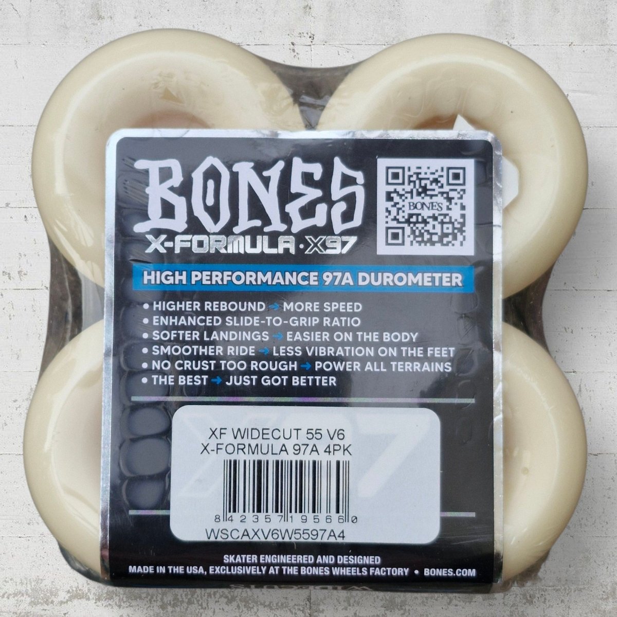 Bones X - Formula 97A 55mm V6 Widecut Wheels - Skateboard - Rollen - Rollbrett Mission