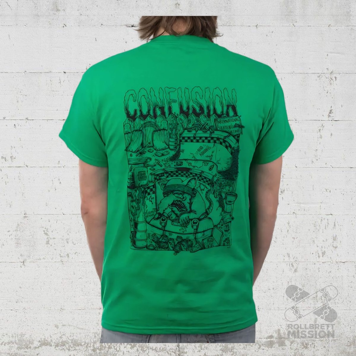 Confusion Magazine T-Shirt Backyard DIY green - Rollbrett Mission