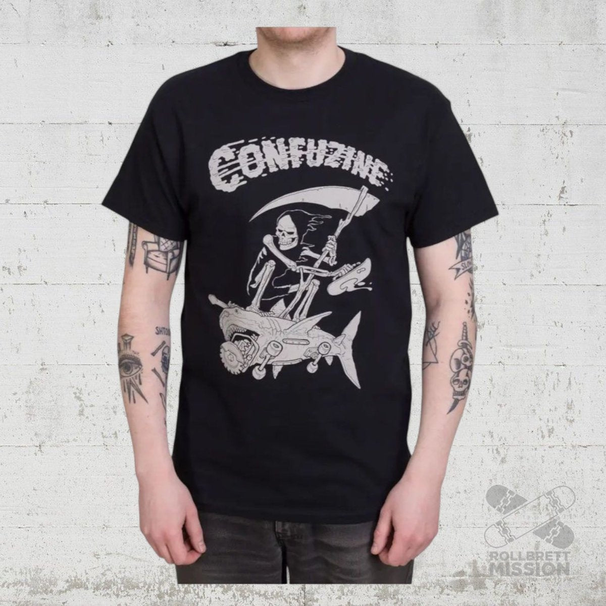 Confusion Magazine T-Shirt Grim Ripper black - Rollbrett Mission