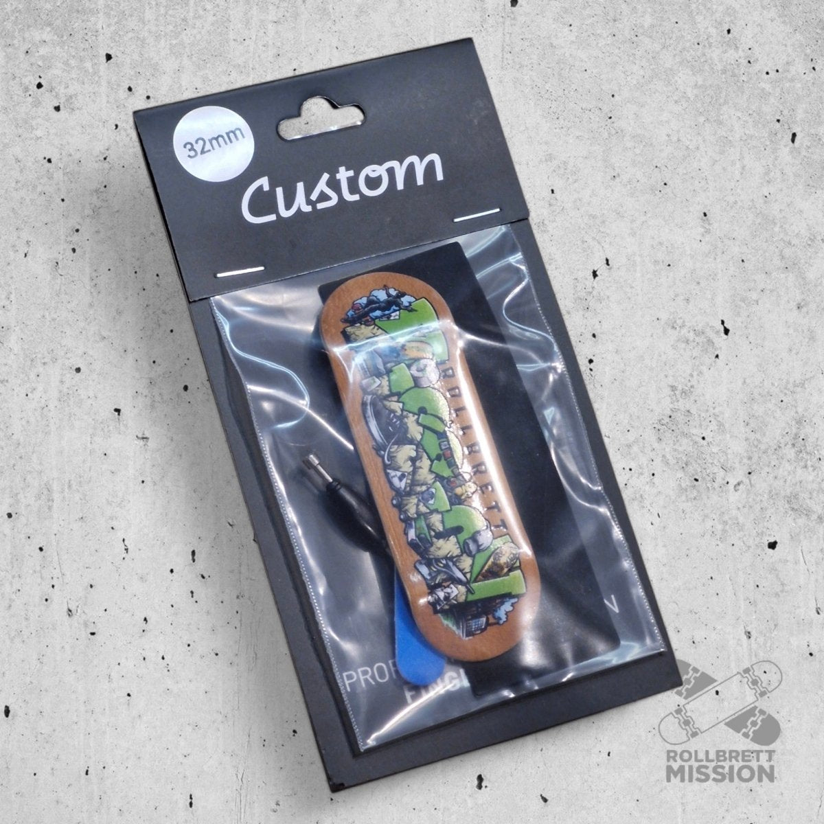 Custom x Rollbrett Mission Fingerboard Deck Shop Spirit 32mm - Fingerboard - Rollbrett Mission