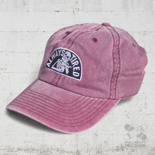 DEATH BY COFFEE Dad Cap Always Tired acid burgundy - Kopfbekleidung & - tücher - Rollbrett Mission