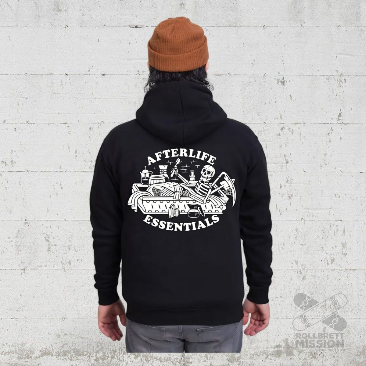 Death By Coffee Hooded Zipper Essentials black - Rollbrett Mission