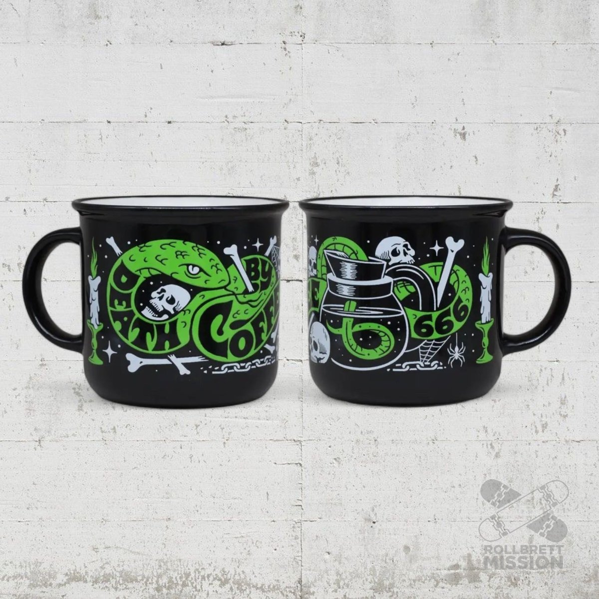 DEATH BY COFFEE Tasse 350ml Snake Mug - Taschen & Gepäck - Rollbrett Mission