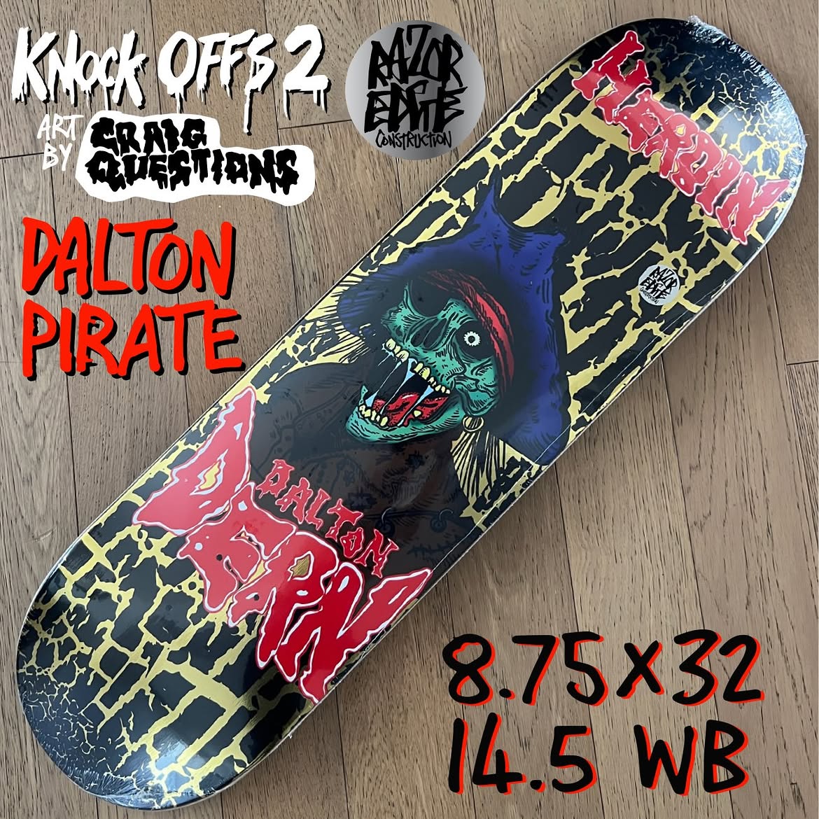 Heroin Skateboards Knock Offs 2 Dalton Dern Pirate 8.75 Deck - Skateboard-Decks - Rollbrett Mission