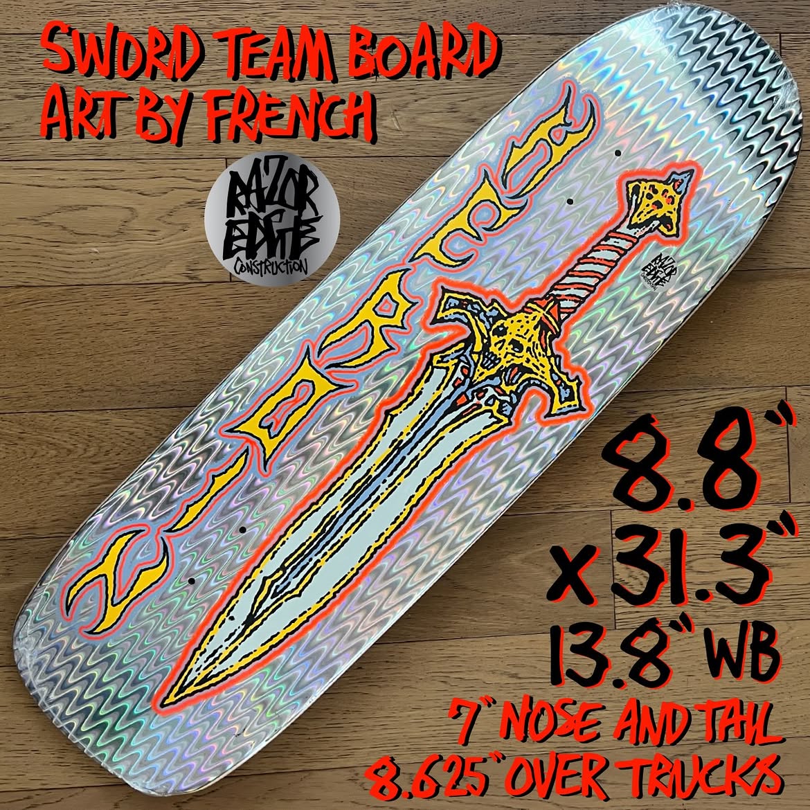 Heroin Skateboards Sword Team Board 8.8 Deck - Skateboard-Decks - Rollbrett Mission