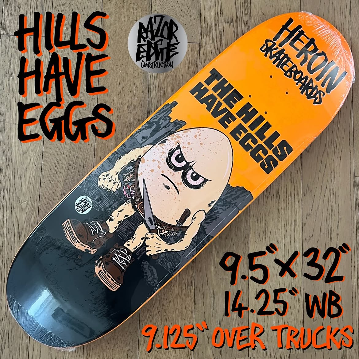 Heroin Skateboards The Hills Have Eggs 9.5 Deck - Skateboard-Decks - Rollbrett Mission
