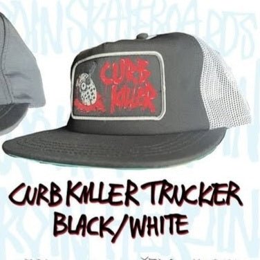 Heroin Skateboards Trucker Cap Curb Killer black white - Kopfbekleidung & - tücher - Rollbrett Mission