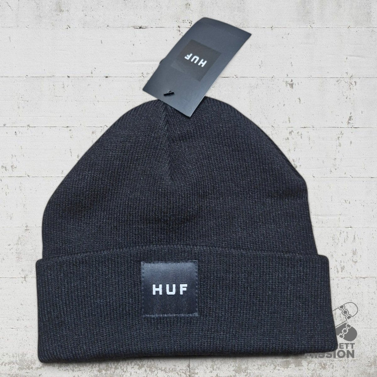 Huf Beanie Box Logo black - Kopfbekleidung & - tücher - Rollbrett Mission