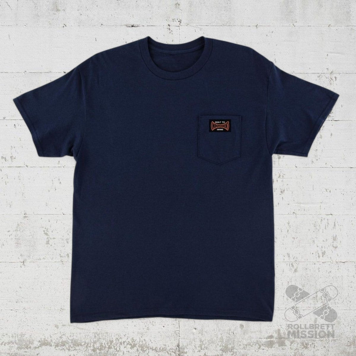 Independent T-Shirt Pocket Built To Grind navy - Rollbrett Mission