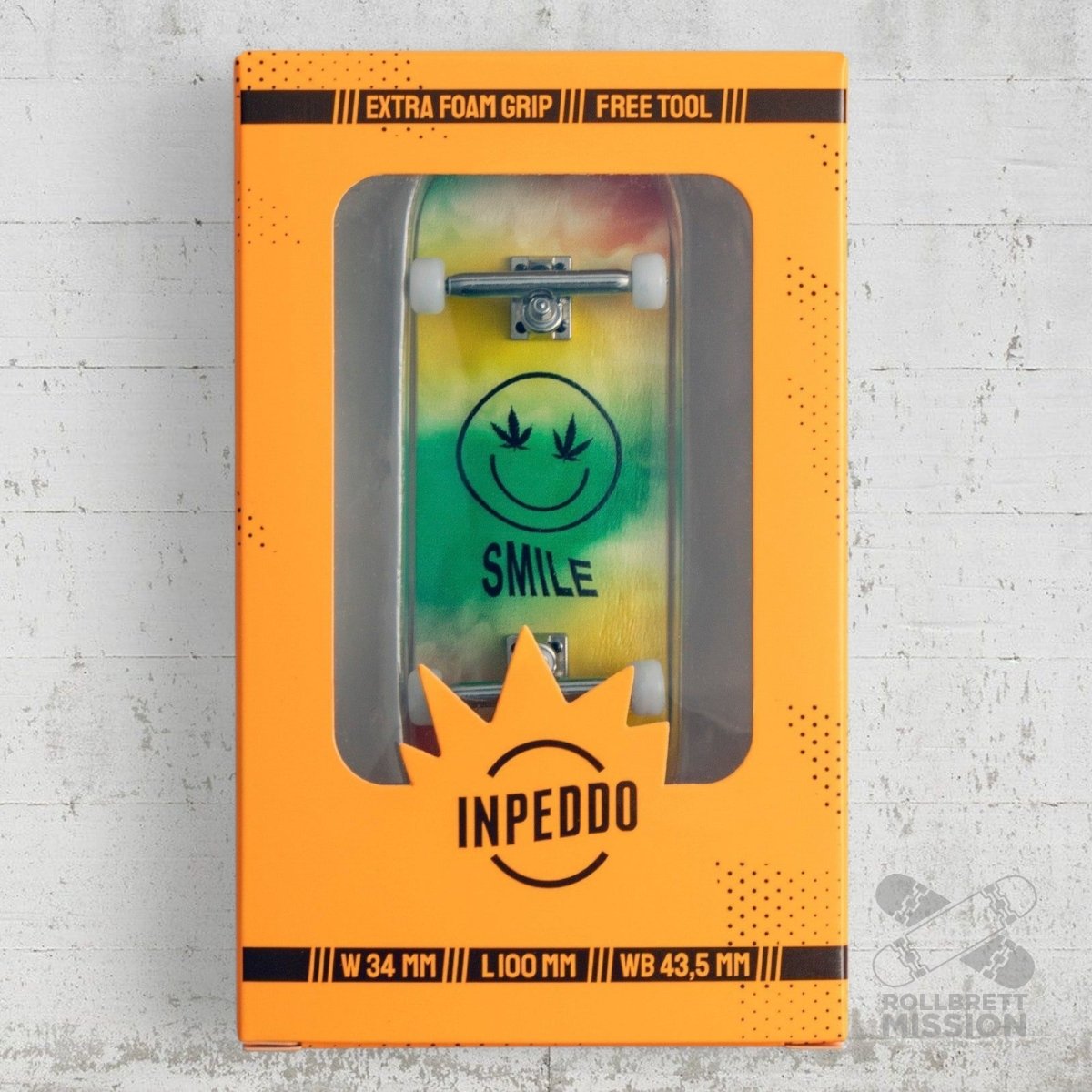Inpeddo Fingerboard Gen3 Smile Tie Dye 34mm - Fingerboard - Rollbrett Mission