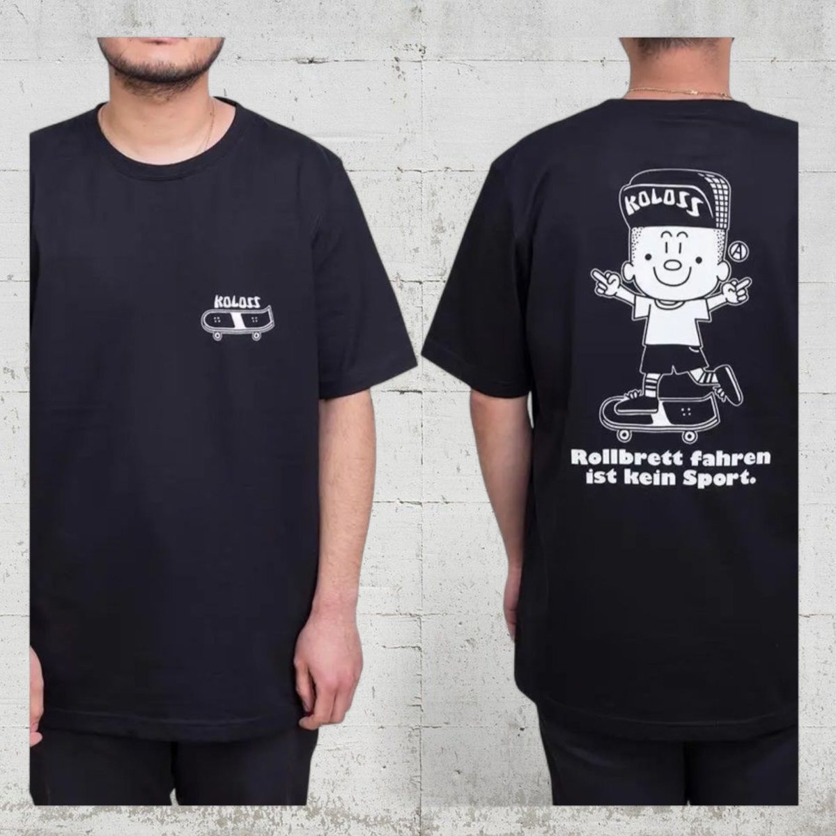 Koloss T-Shirt Rollbrett black - Rollbrett Mission