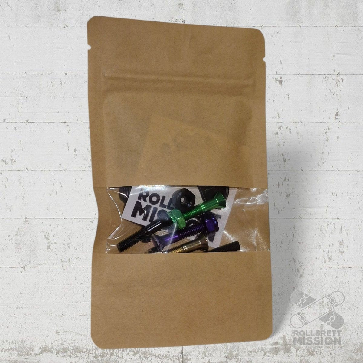 Montageschrauben Bunt 1" Kreuz 3x colored 6x black Skateboard Bolts - Skateboard - Kleinteile - Rollbrett Mission