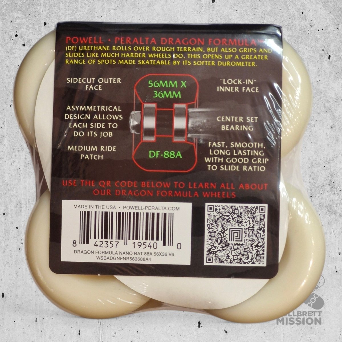 Powell Peralta Dragon Formula Nano Rats 88A 56mm Wheels - Skateboard - Rollen - Rollbrett Mission