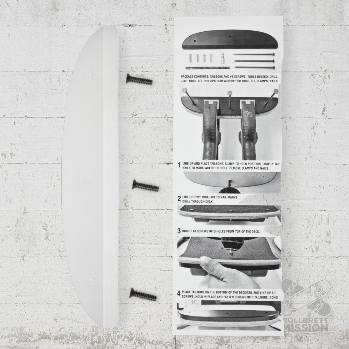 Powell - Peralta Tailbone weiß - Skateboard - Kleinteile - Rollbrett Mission