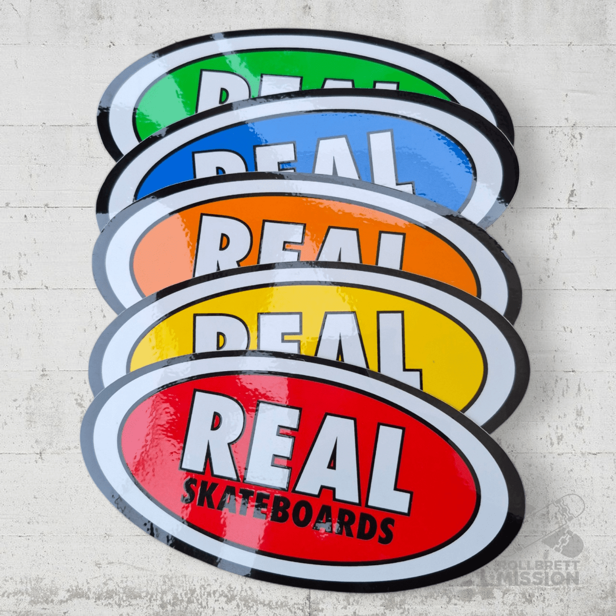 Real Sticker Oval 19,5cm - Rollbrett Mission