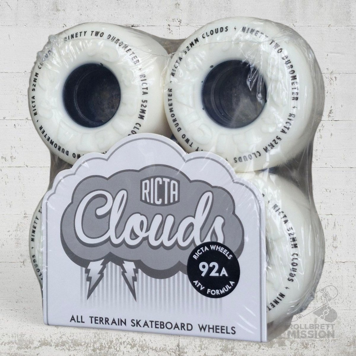 Ricta Clouds Black ATV 92A 52mm Wheels - Skateboard - Rollen - Rollbrett Mission