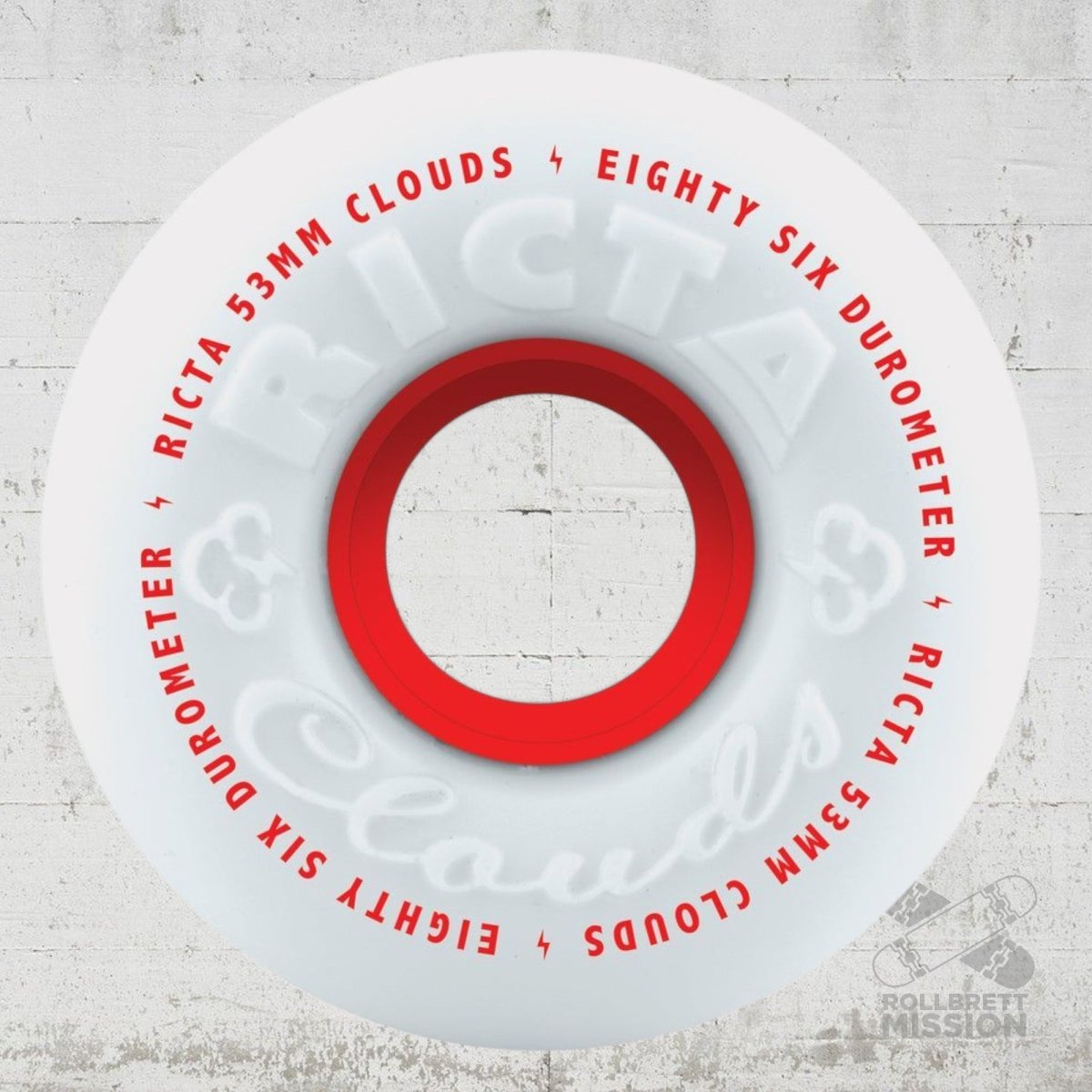 Ricta Clouds Red ATV 86A 53mm Wheels - Skateboard - Rollen - Rollbrett Mission