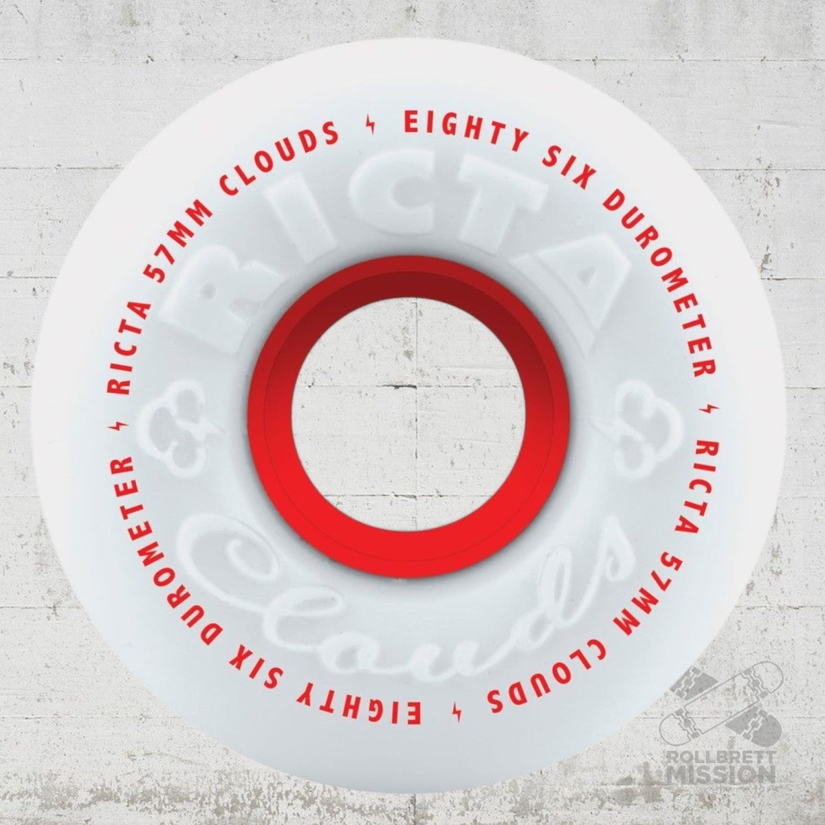 Ricta Clouds Red ATV 86A 57mm Wheels - Skateboard - Rollen - Rollbrett Mission