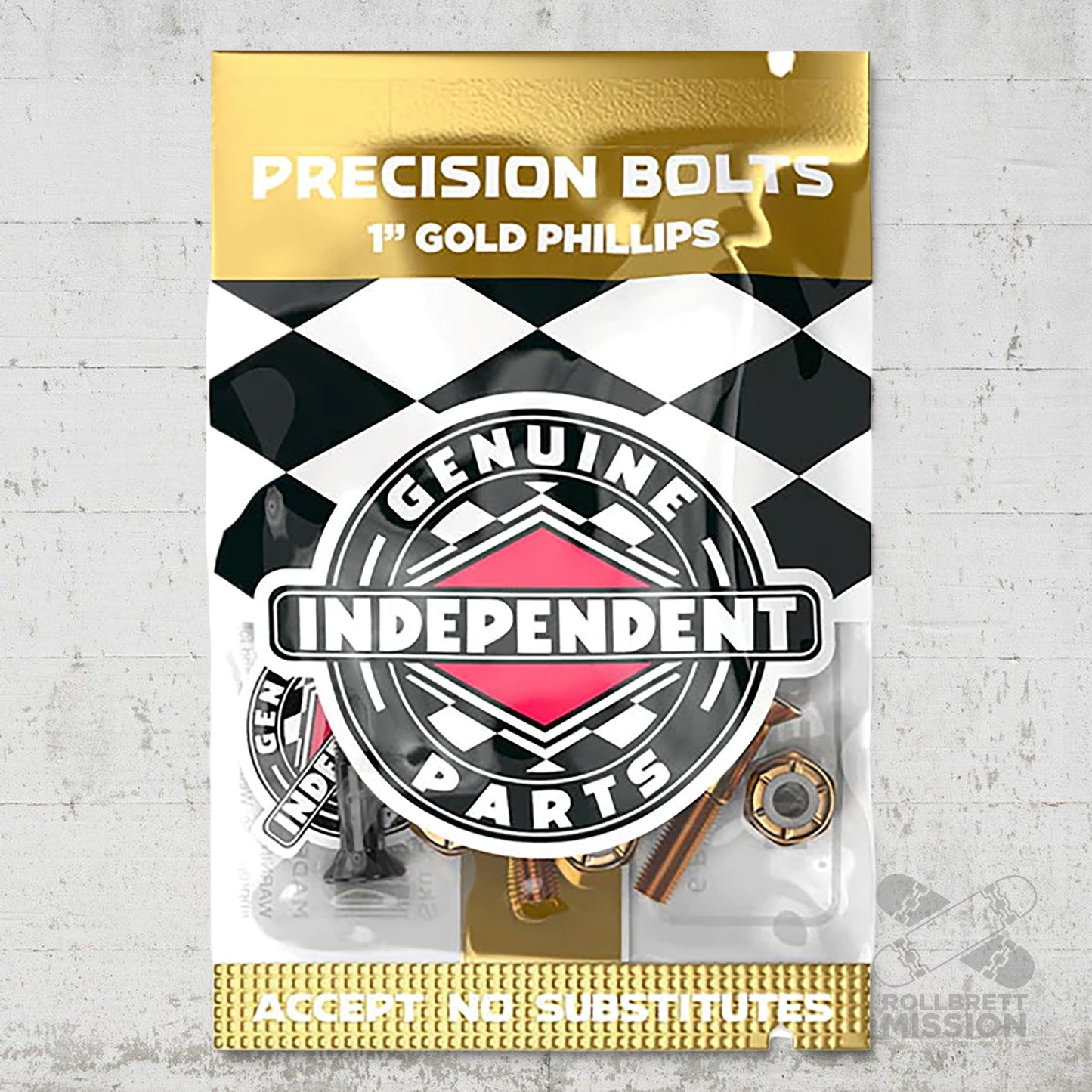 Independent 1" Kreuz Montageschrauben Bolts black gold