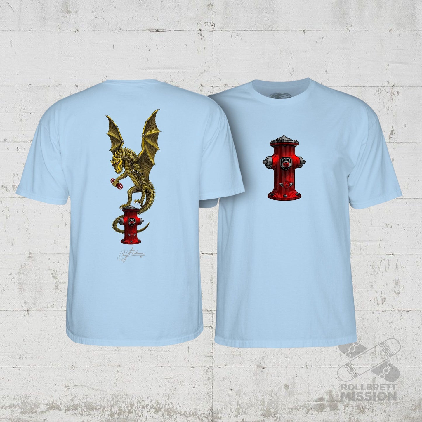 Powell-Peralta T-Shirt Andy Anderson Vajra light blue