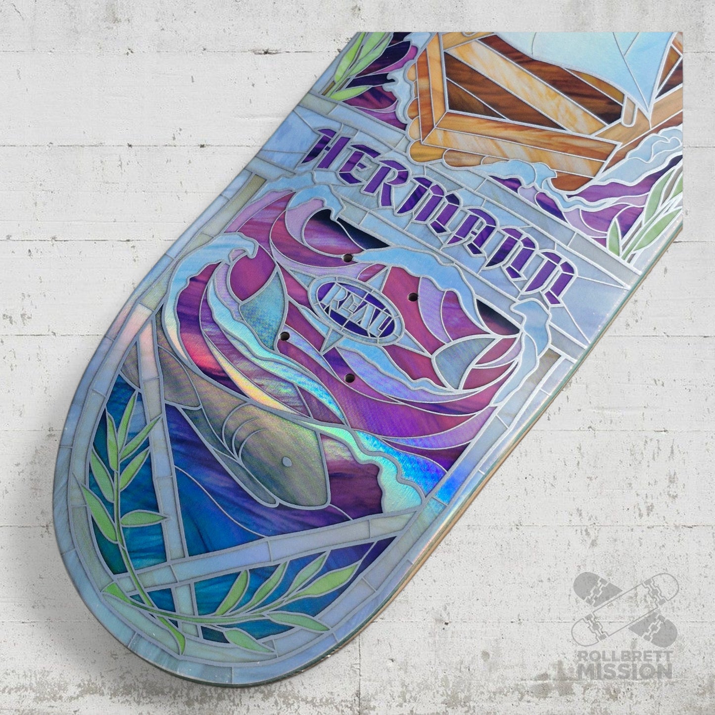 Real Hermann Stene Holographic Rainbow Foil Cathedral 8.38 Deck