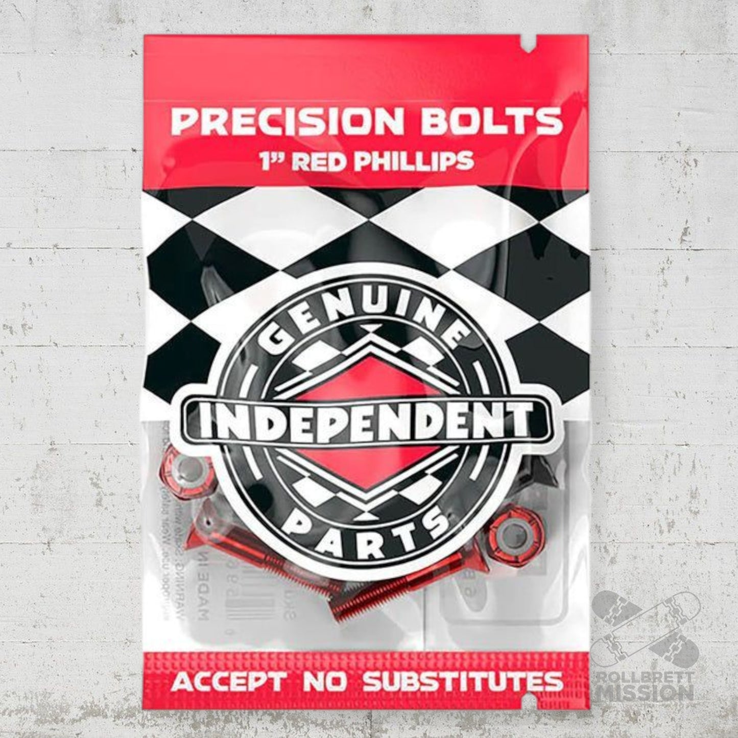 Independent 1" Kreuz Montageschrauben Bolts black red