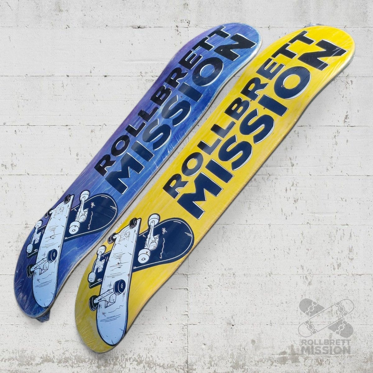 Rollbrett Mission 3D Logo 7.5 Short Twintail Deck - Skateboard - Decks - Rollbrett Mission
