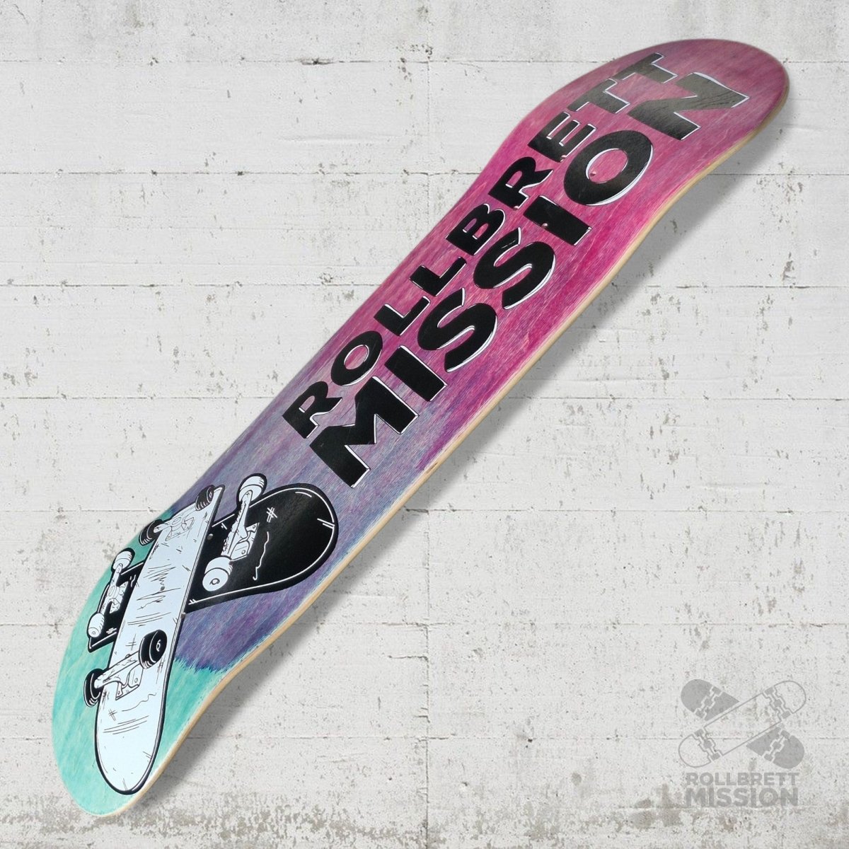 Rollbrett Mission 3D Logo 8.0 Short Twintail Deck - Skateboard - Decks - Rollbrett Mission