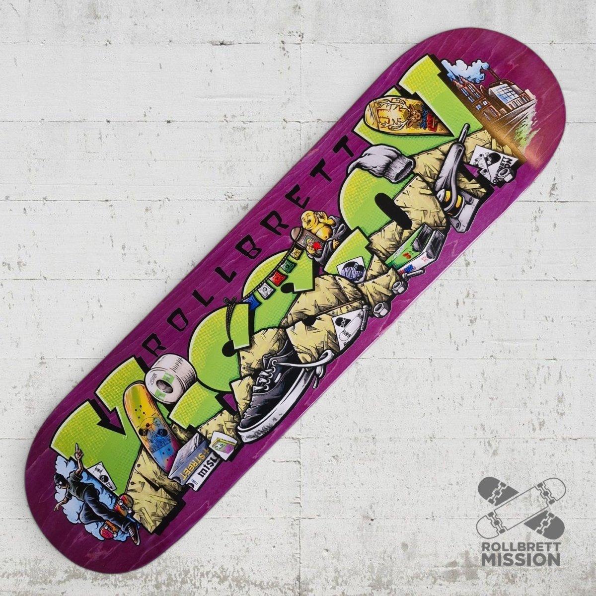 Rollbrett Mission Shop Spirit PURPLE Medium Concave 8.25 Deck - Skateboard - Decks - Rollbrett Mission