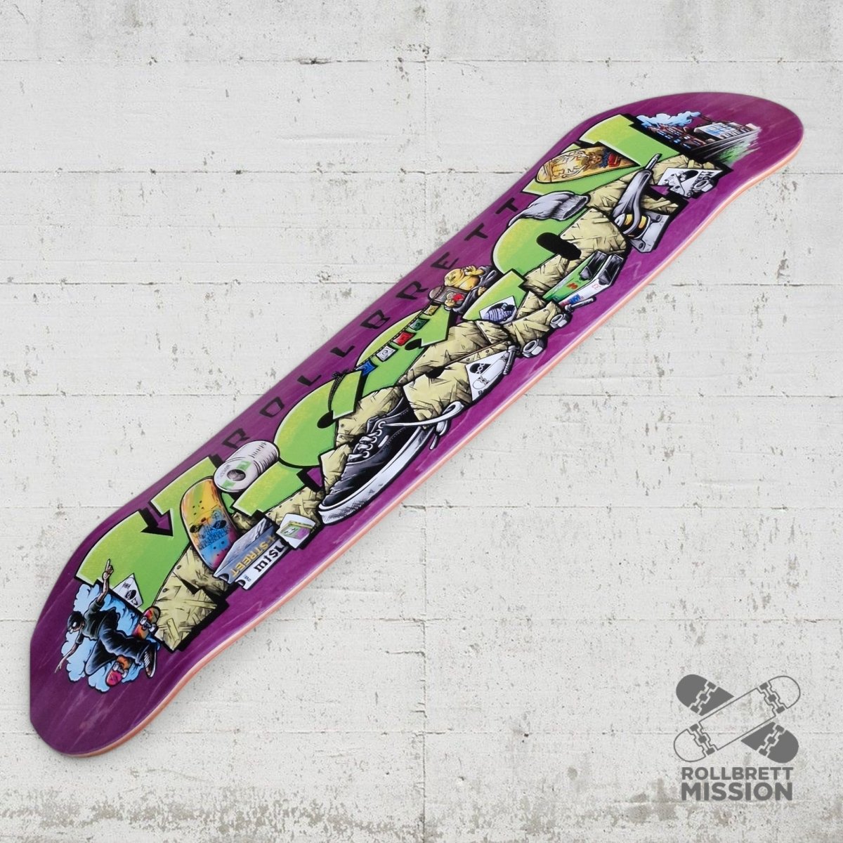 Rollbrett Mission Shop Spirit PURPLE Medium Concave 8.25 Deck - Skateboard - Decks - Rollbrett Mission