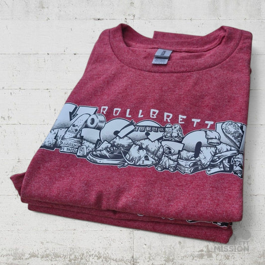 Rollbrett Mission Shop Spirit T-Shirt heather cardinal - Shirts & Tops - Rollbrett Mission