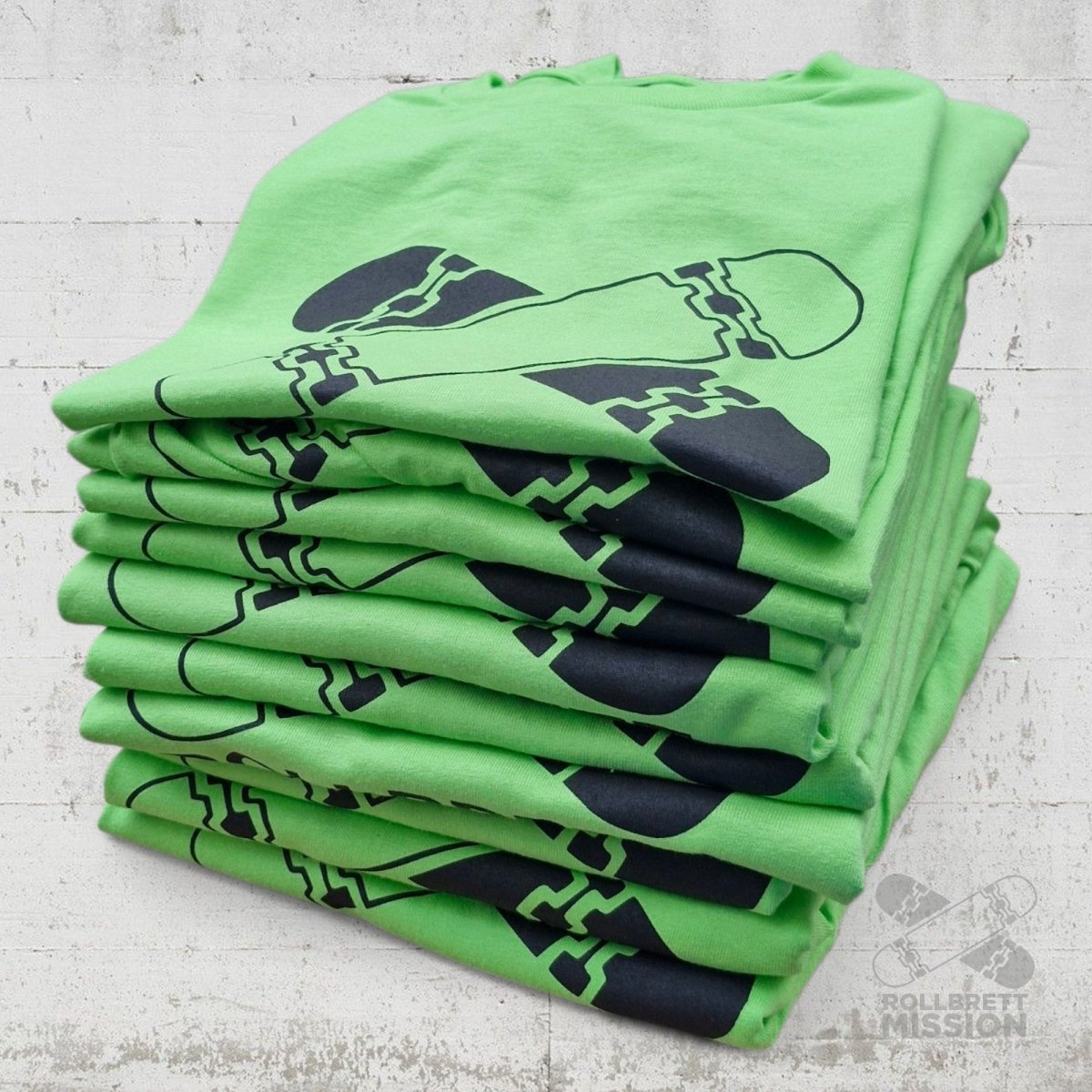 Rollbrett Mission T-Shirt Classic Logo limettengrün - Rollbrett Mission