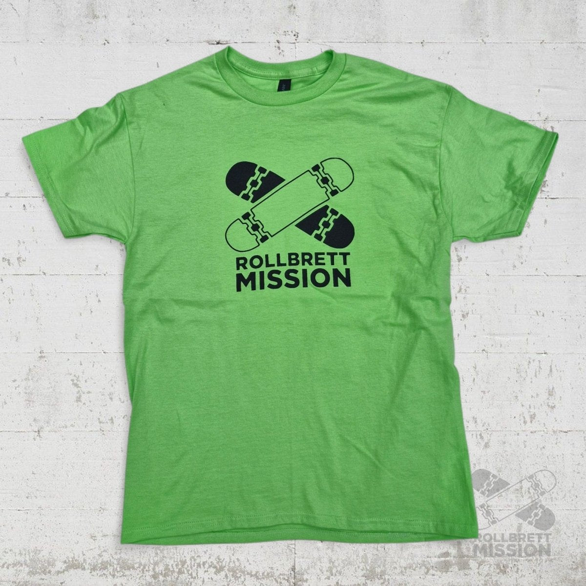 Rollbrett Mission T-Shirt Classic Logo limettengrün - Rollbrett Mission