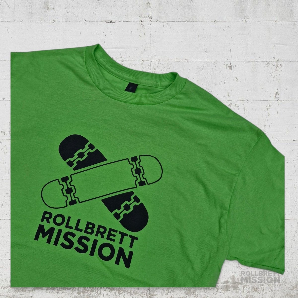 Rollbrett Mission T-Shirt Classic Logo limettengrün - Rollbrett Mission