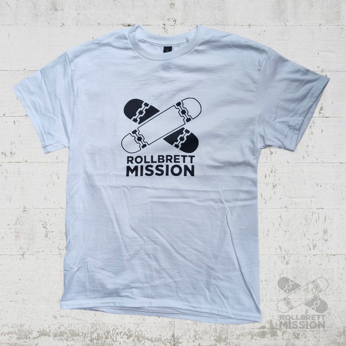 Rollbrett Mission T-Shirt Classic Logo weiß - Rollbrett Mission