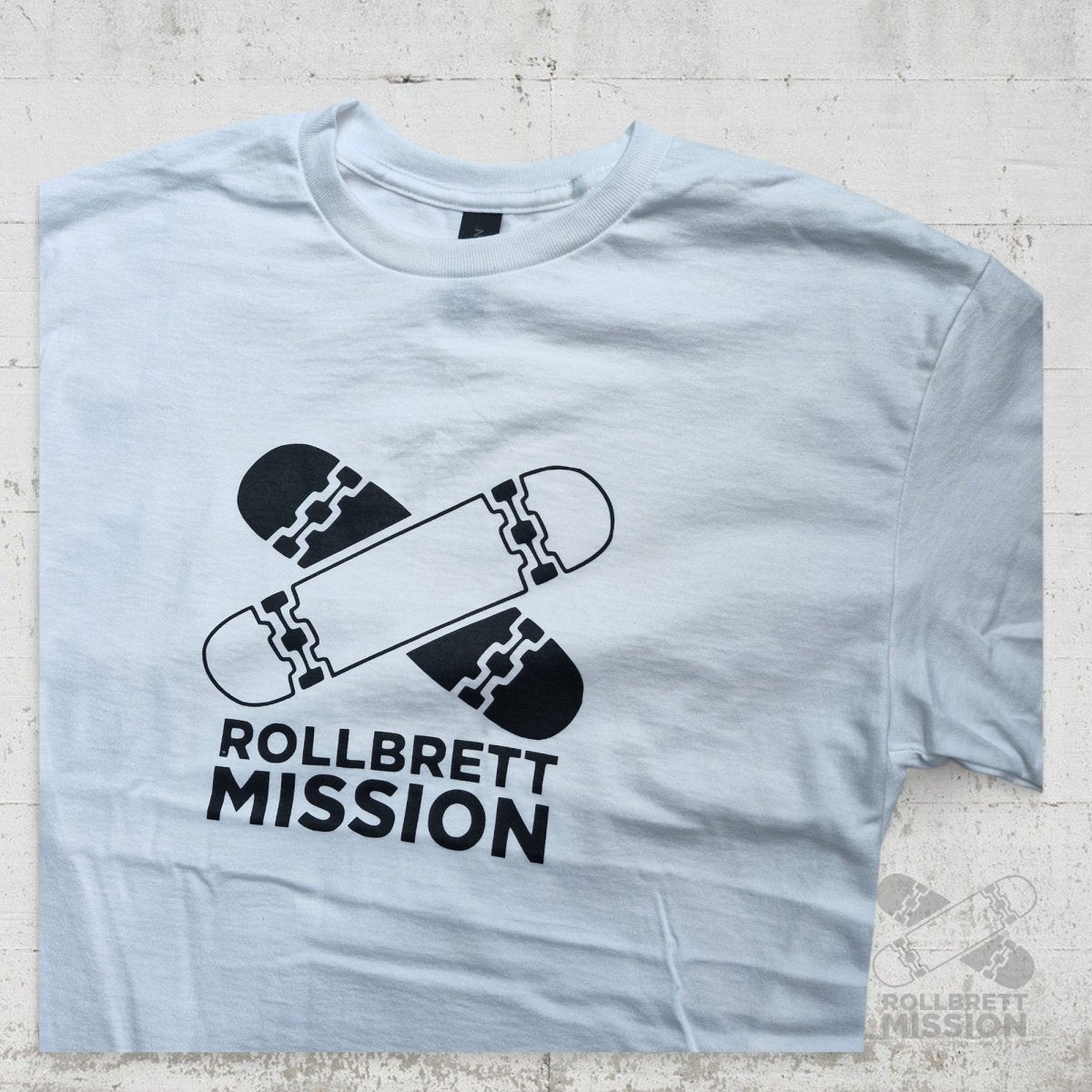 Rollbrett Mission T-Shirt Classic Logo weiß - Rollbrett Mission