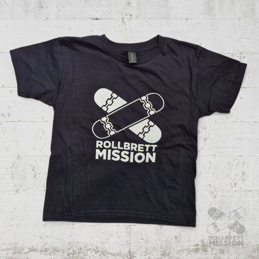 Rollbrett Mission T-Shirt Kids Classic Logo schwarz - Shirts & Tops - Rollbrett Mission
