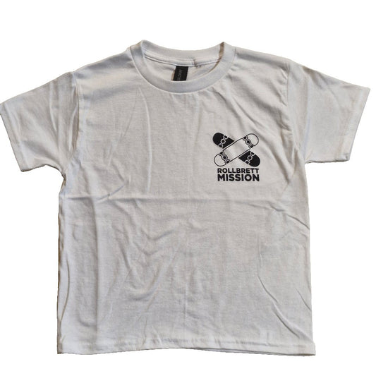 Rollbrett Mission T - Shirt Kids Mini Logo weiß - Shirts & Tops - Rollbrett Mission