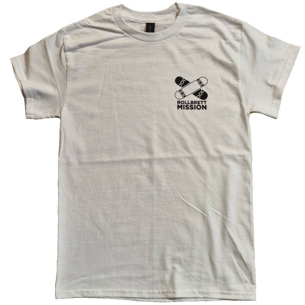 Rollbrett Mission T - Shirt Premium Mini Logo weiß - Shirts & Tops - Rollbrett Mission