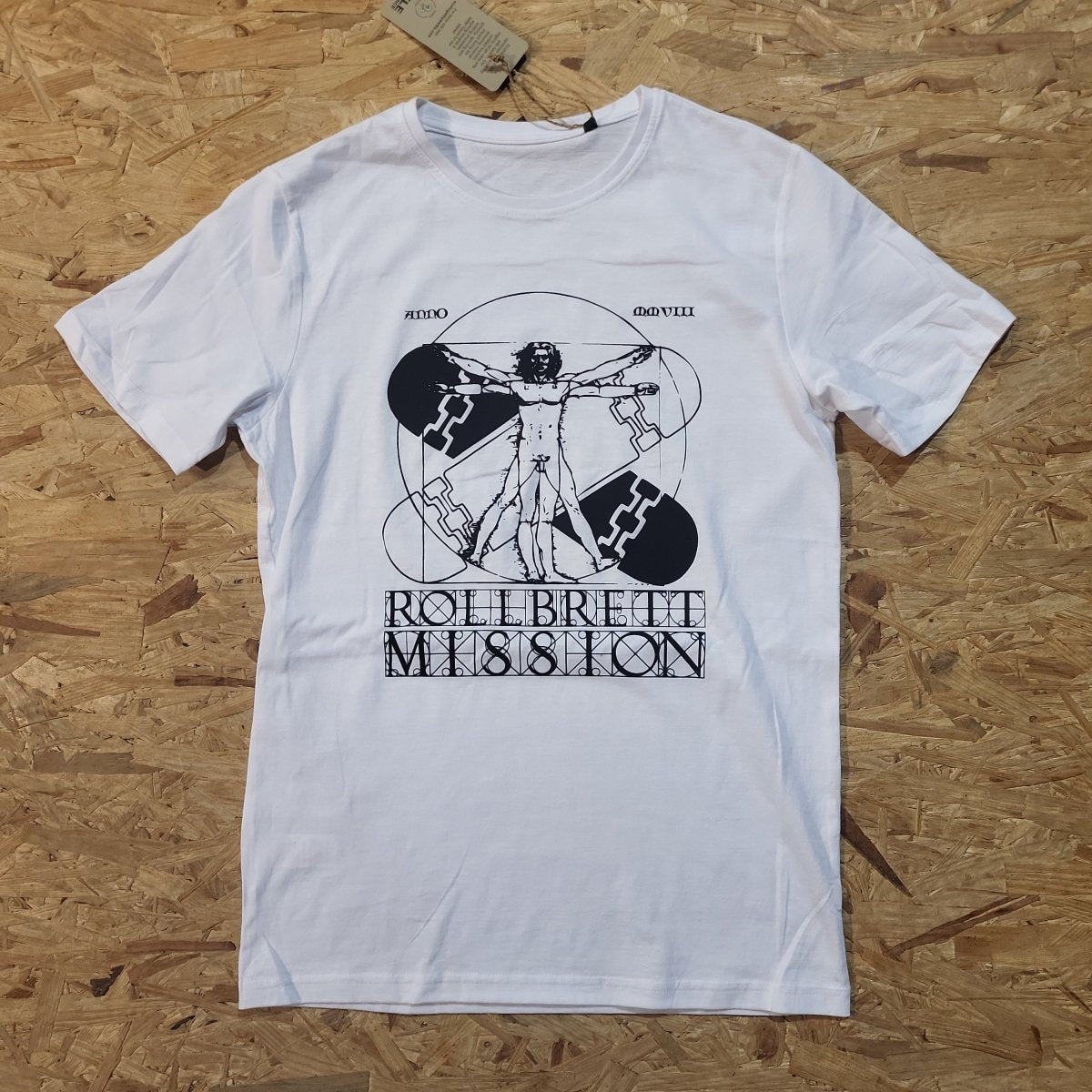 Rollbrett Mission Vitruvian Organic T-Shirt weiß - Shirts & Tops - Rollbrett Mission